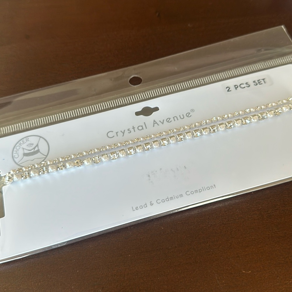 Silver & Pearl 2 piece set choker necklace